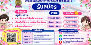 ประกาศรับสมัครคัดเลือกบุคคลเพื่อจ้างเป็นลูกจ้างชั่วคราว จำนวน 4 ตำแหน่ง ครูอัตราจ้างสาขาเทคโนโลยีสารสนเทศ 2 อัตรา เจ้าหน้าที่โครงการห้องเรียนพิเศษ 1 อัตรา และพนักงานขับรถ 1 อัตรา